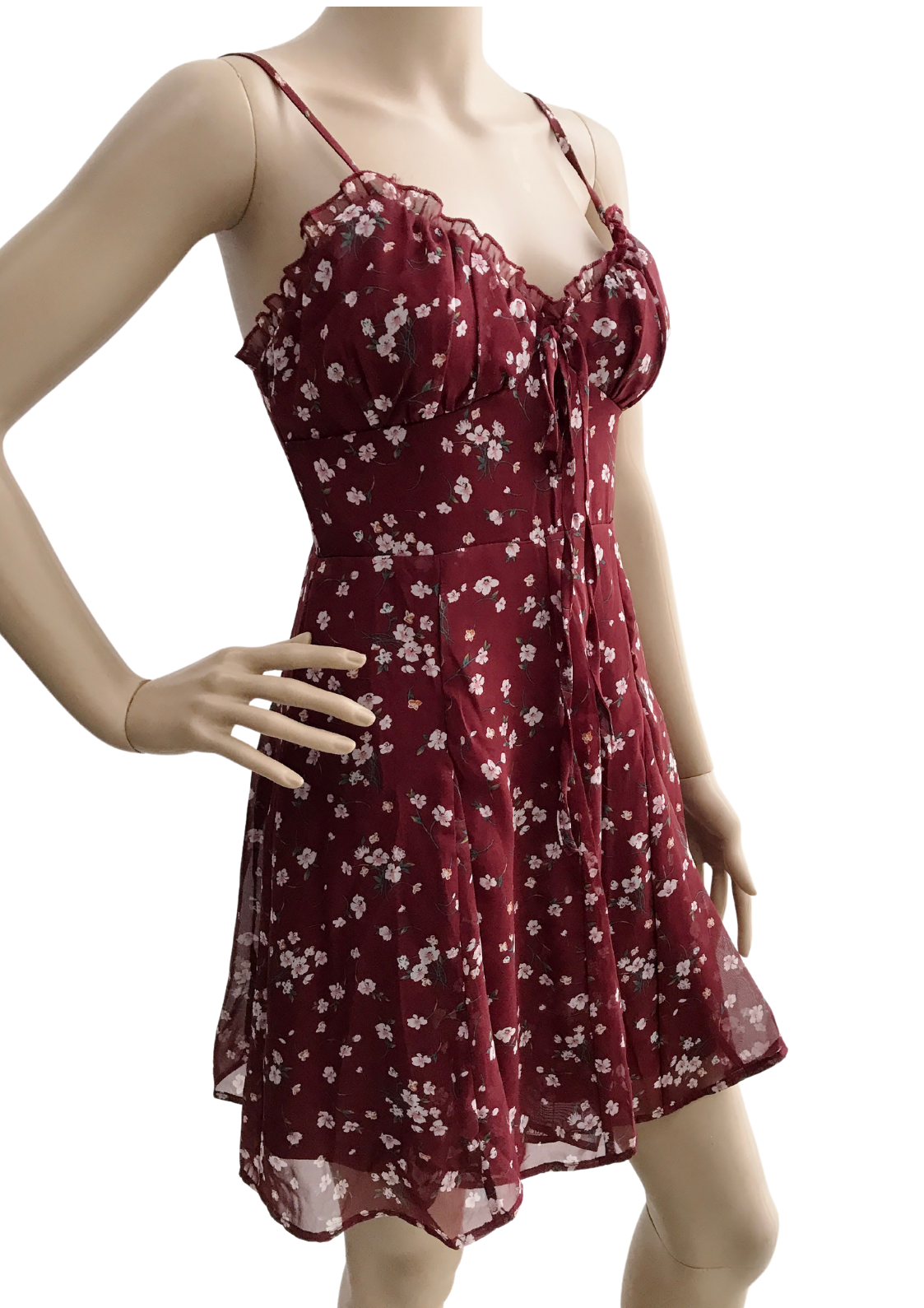 Vestido ligero corto con tirantes y estampado floral Papermoon