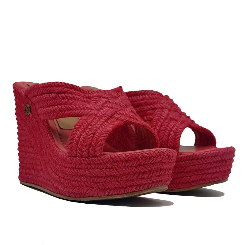 Alpargatas EVAG Tampa Rojas Mujer Plataforma Moda Primavera Verano 