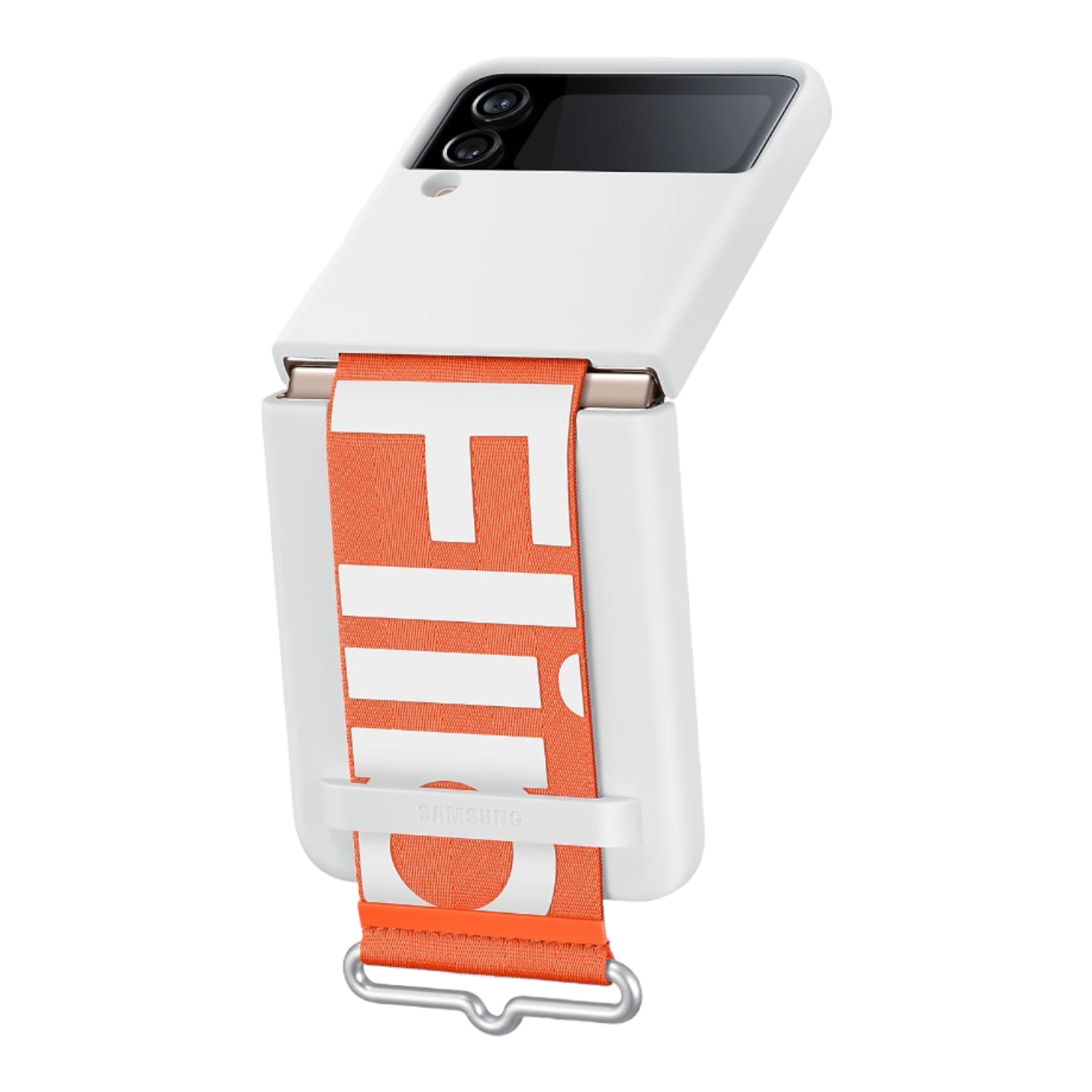 Funda Samsung Original Silicone Cover Strap para Z Flip 4 Color Blanco