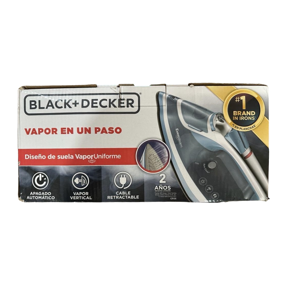 Plancha De Vapor Black+Decker ICR15X Suela Antiadherente TrueGlide