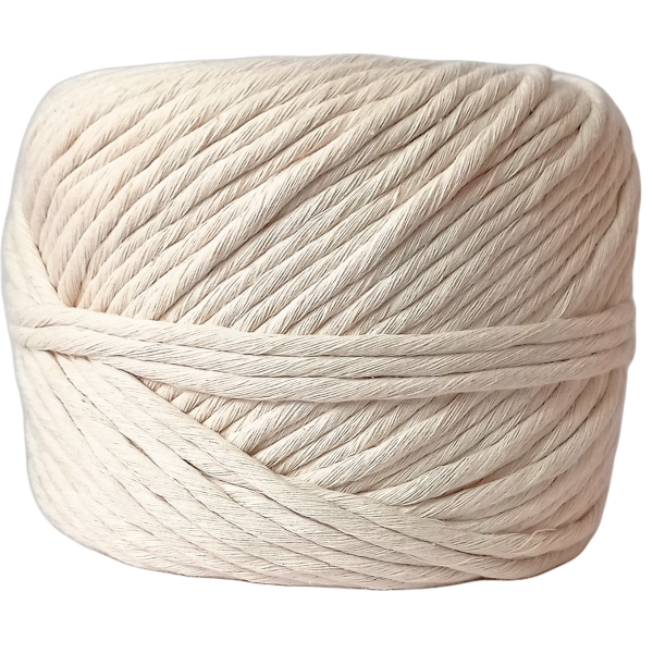 Cuerda / Cordón De Algodón Para Tejer Macramé 4mm / 1kg Color Beige