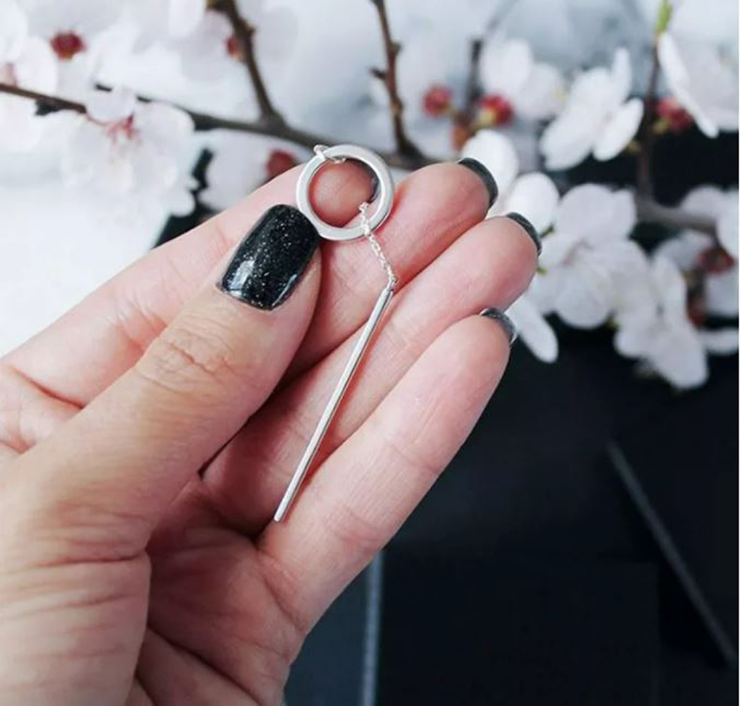 Collar Lariat Bar Collar con Colgante Círculo en Y para Mujer. Gargantilla Mujer. Excelente Regalo - Dorado