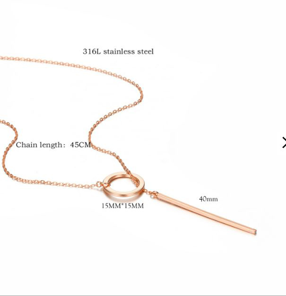 Collar Lariat Bar Collar con Colgante Círculo en Y para Mujer. Gargantilla Mujer. Excelente Regalo - Dorado