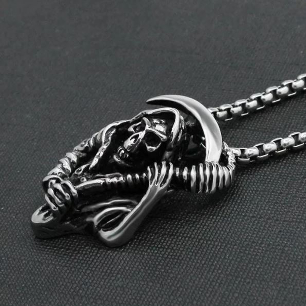 Collar Con Colgante De Esqueleto Y Calavera De Vampiro Para Hombre