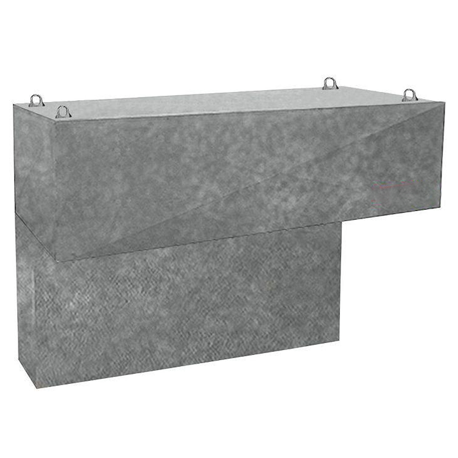 Campana Aire Industrial MXBBD-2396 118x24x46" C,18 Sin Filtro Dren para Grasa Galvanizado BackBlow