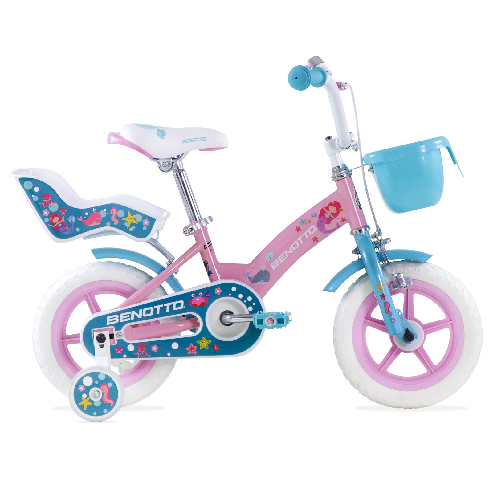 Bicicleta BENOTTO Infantil SEA R12 Acero Rosa Claro/Aqua Niña