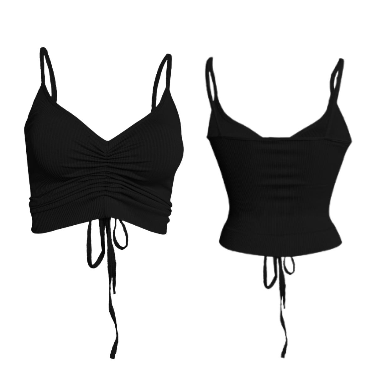 Pack de 4 Blusas Mujer Tops Jareta Croptop Dama Canalé Mayoreo