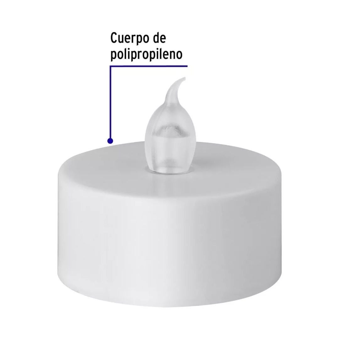 Caja Con 6 Mini Velas Led Con Efecto Llama Real