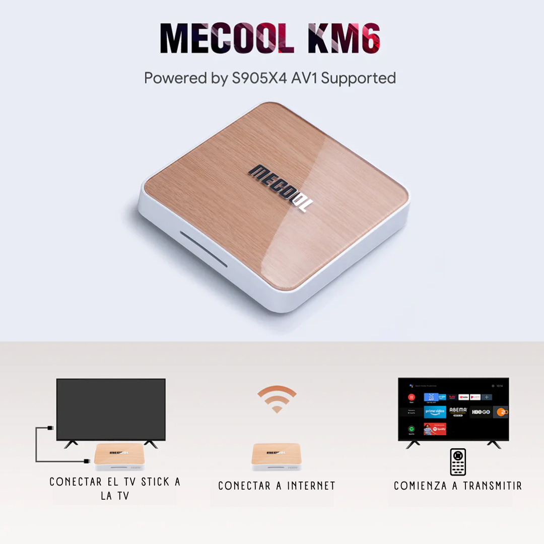 KM6 Deluxe Android TV Box Prime Video certificada por Google y Chromecast