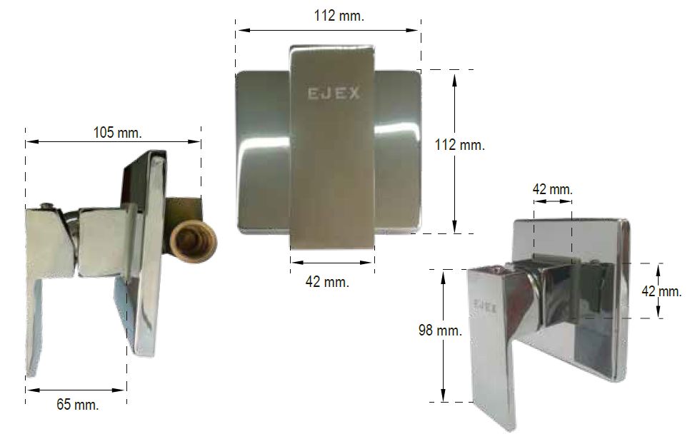 Llave Monomando para Regadera de Baño Acero Inox