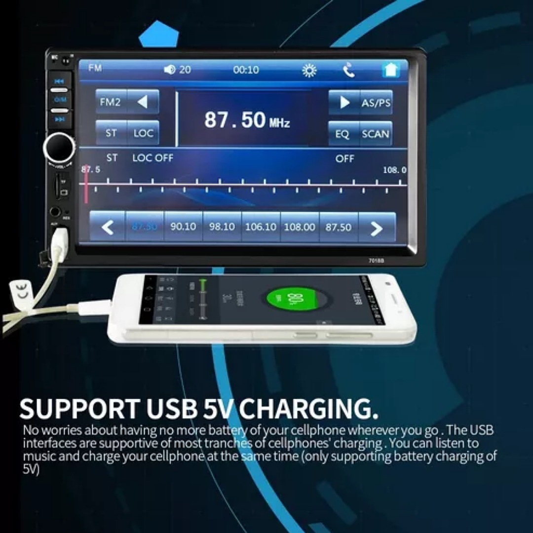 Auto Estéreo Táctil Bluetooth Mirrorlink Usb Fm Aux Cámara