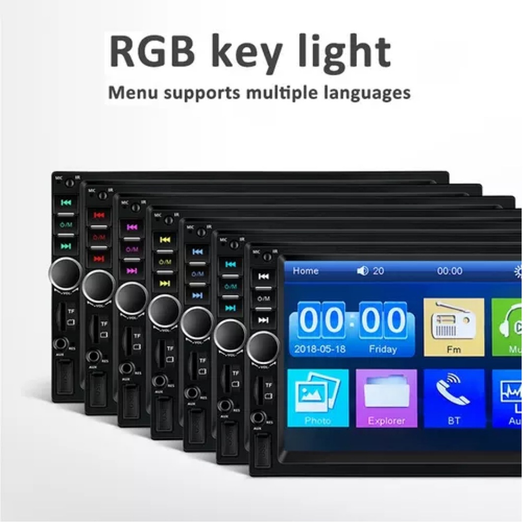 Auto Estéreo Táctil Bluetooth Mirrorlink Usb Fm Aux Cámara