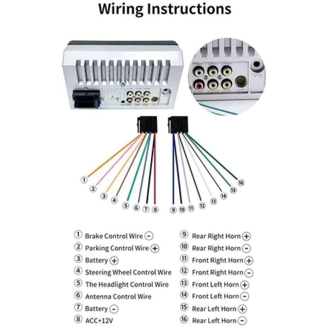 Auto Estéreo Táctil Bluetooth Mirrorlink Usb Fm Aux Cámara