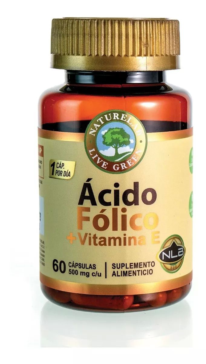 Ácido Fólico y Vitamina E Suplemento Alimenticio 60 cápsulas NATURELAB sin sabor