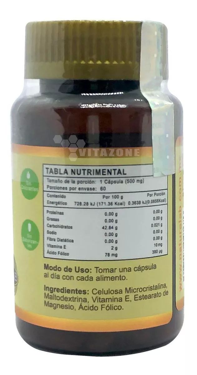 Ácido Fólico y Vitamina E Suplemento Alimenticio 60 cápsulas NATURELAB sin sabor