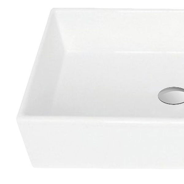 Lavabo de Cerámica Blanco cuadrado de sobreponer