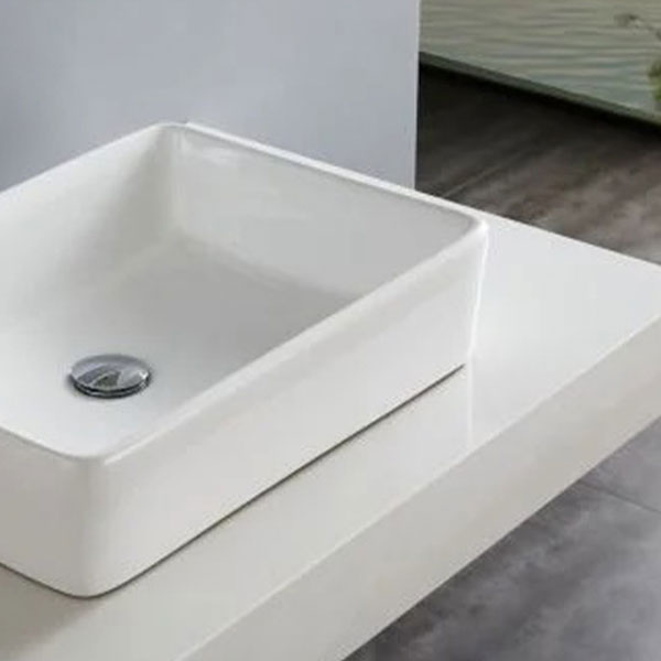 Lavabo de Cerámica Blanco cuadrado de sobreponer
