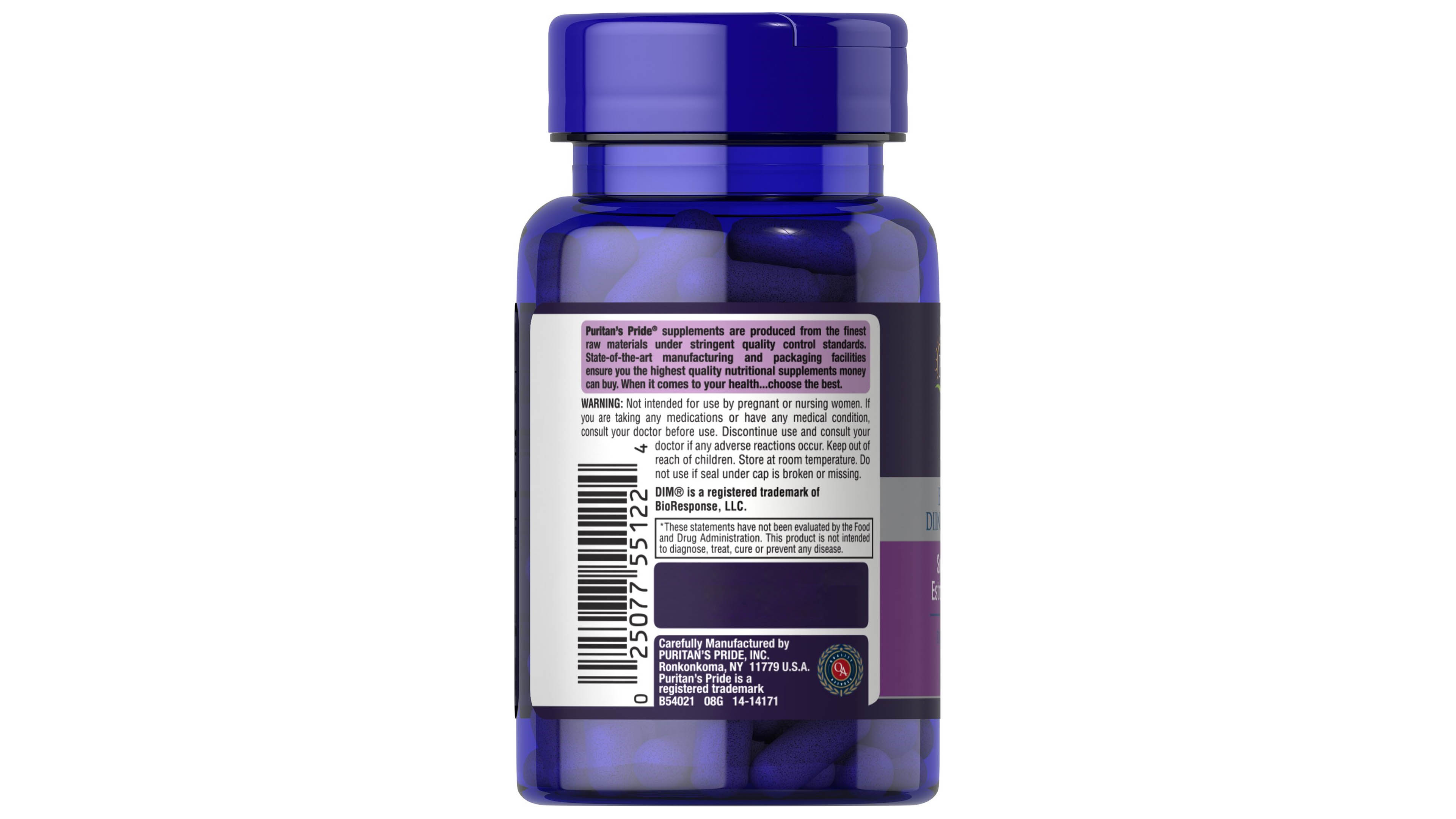 Complejo Dim 100mg 60 Cap Puritans Pride Mejorar Metabolismo