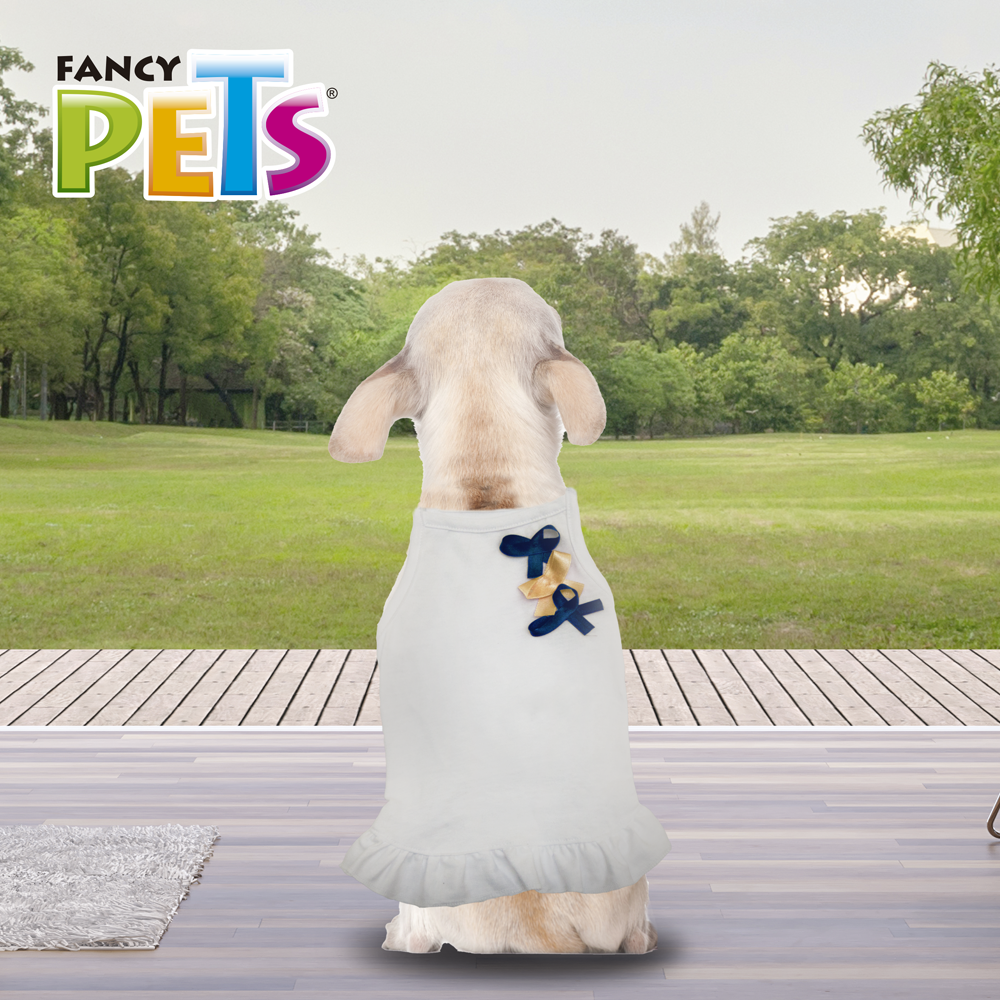 Fancy Pets vestido blanco con moño para perro xchico