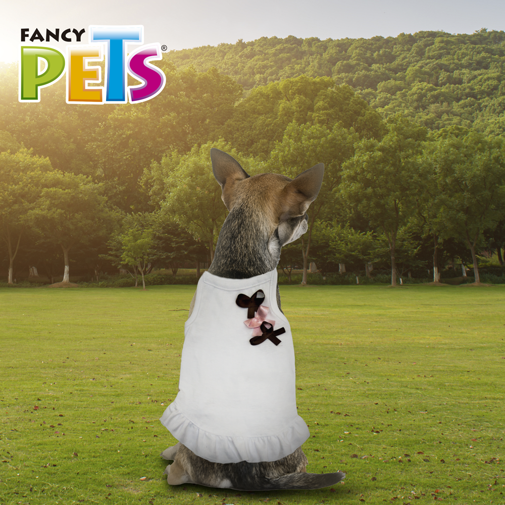 Fancy Pets vestido blanco con moño para perro chico
