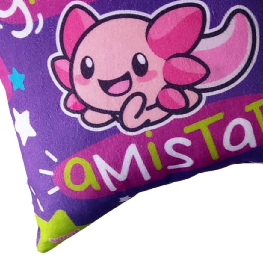 Cojín Decorativo Ajolote Gracias Por Tu Amistad 36cm Axolotl Regalo Sirenas