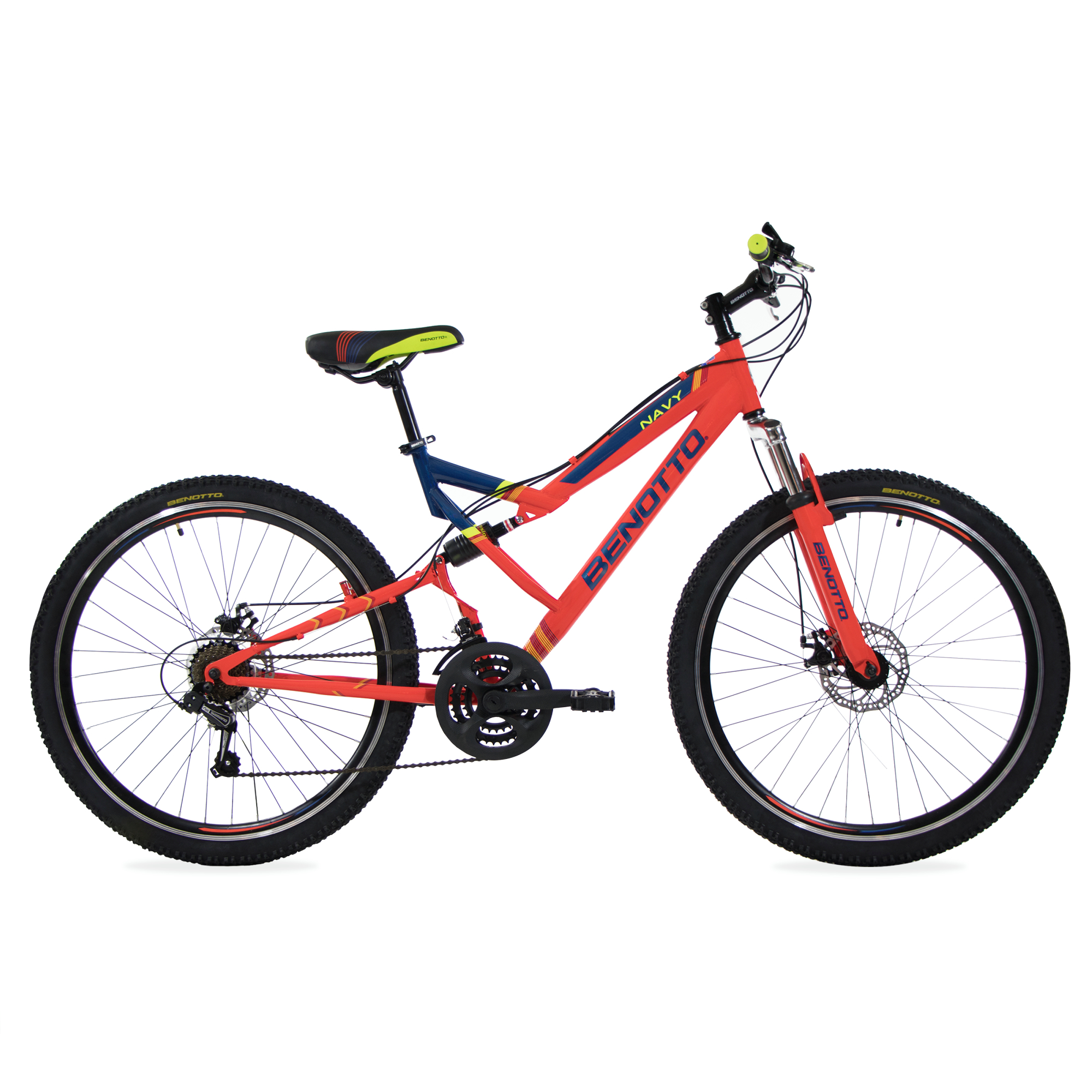 Bicicleta BENOTTO Montaña NAVY R27.5 Acero 21V. Amarillo Neon/Azul Brillante Hombre