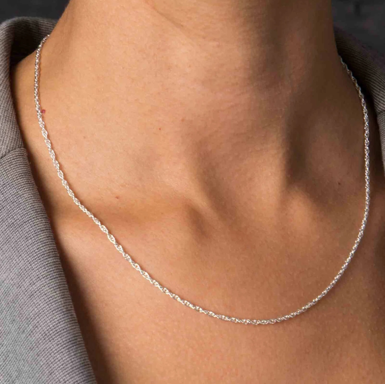 Cadena Torsal TO14 de 50 cm elaborado en fina plata ley .925 certificada