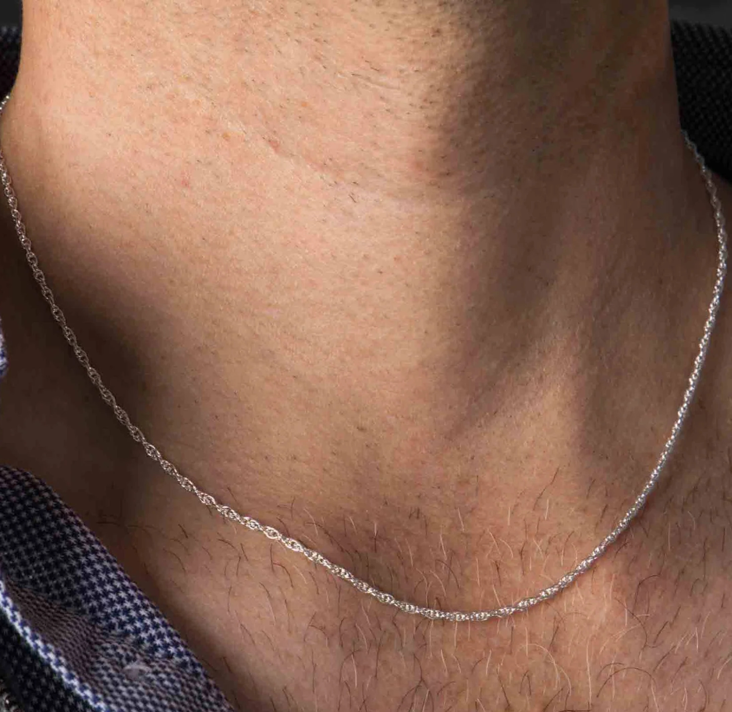 Cadena Torsal TO14 de 50 cm elaborado en fina plata ley .925 certificada