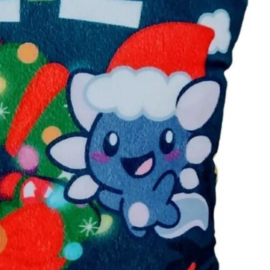 Cojín Decorativo Ajolote Feliz Navidad Azul 36cm Axolotl Regalo Sirenas