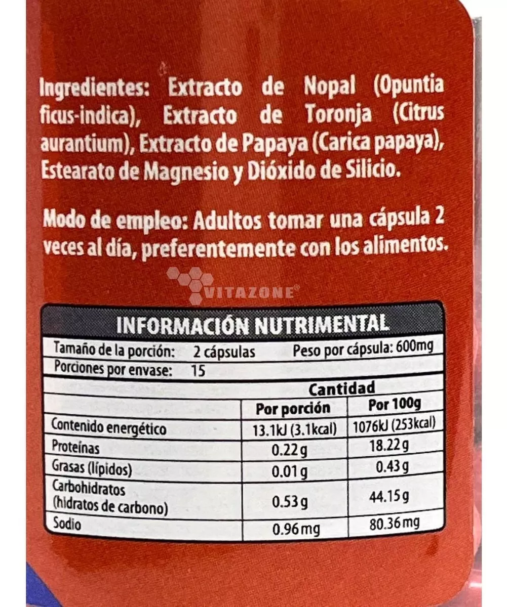 Toronja Nopal Papaya 30 Cápsulas Naturagel