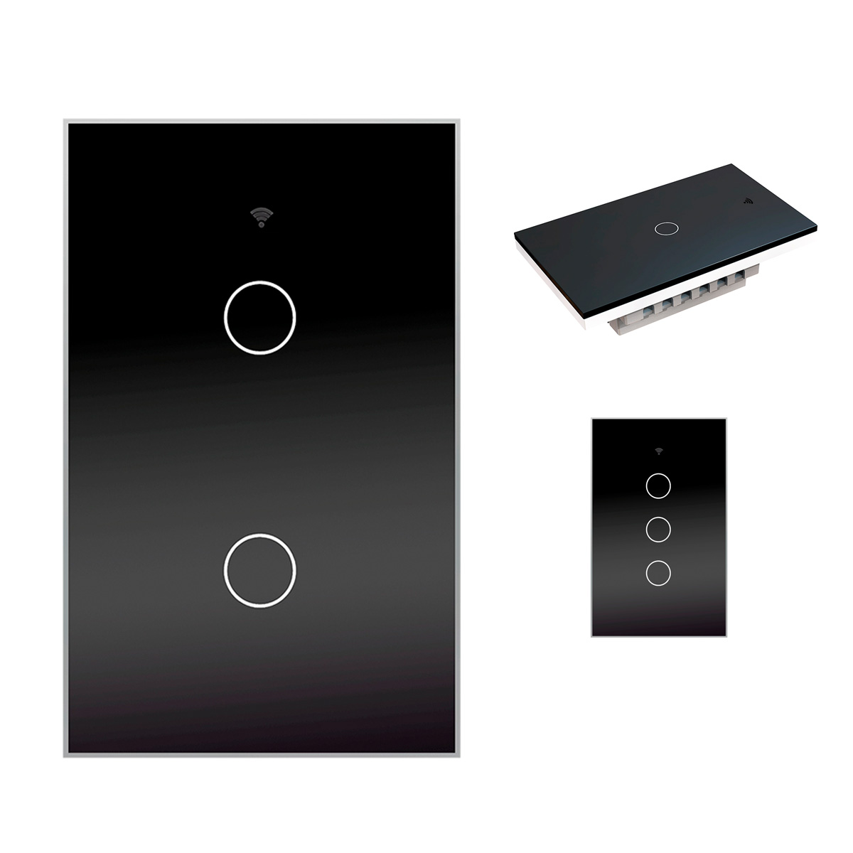 Interruptor de pared inteligente WIFI (2 vias), apagador inteligente Smart Switch, control remoto de luz vía celular, panel táctil de vidrio o voz al ser compatible con Alexa, Google home y Smart Life (2.4 Wifi).