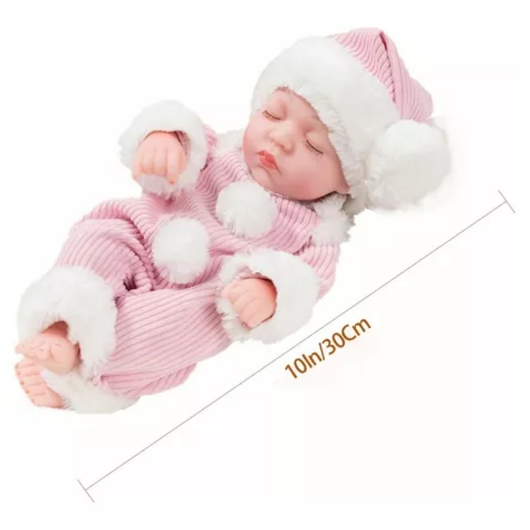 Muñeca Bebé Reborn Vinilo De Cuerpo Entero Lindo Regalo 10in rosa