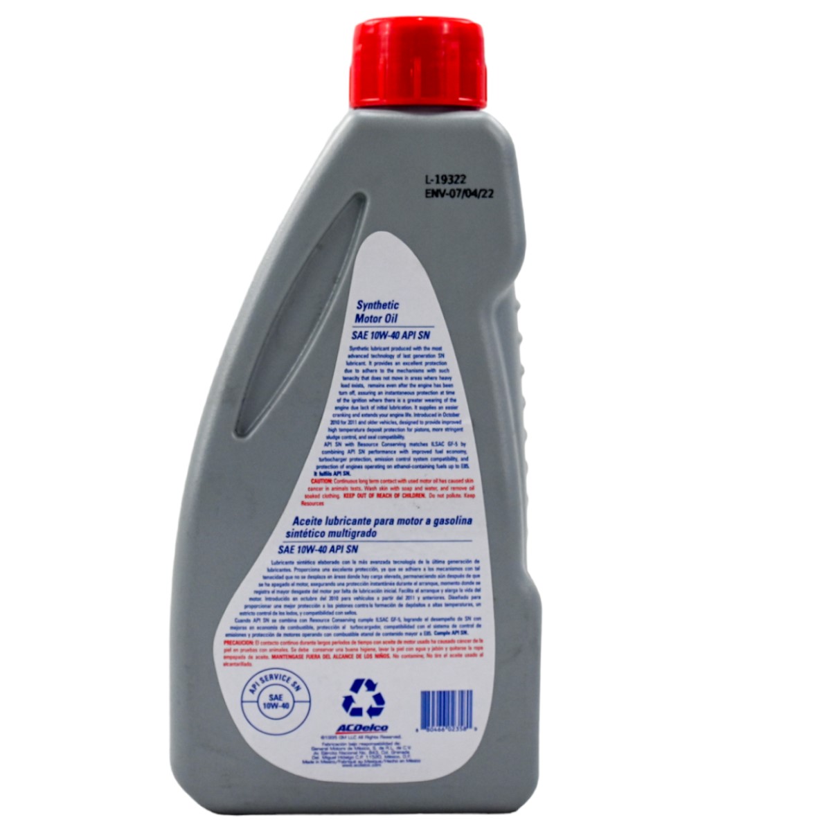 Aceite lubricante para motor a gasolina sintético multigrado