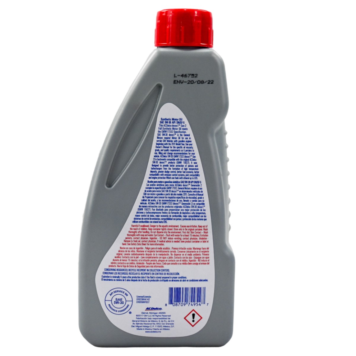 Aceite para motor a gasolina sintética ACDelco original