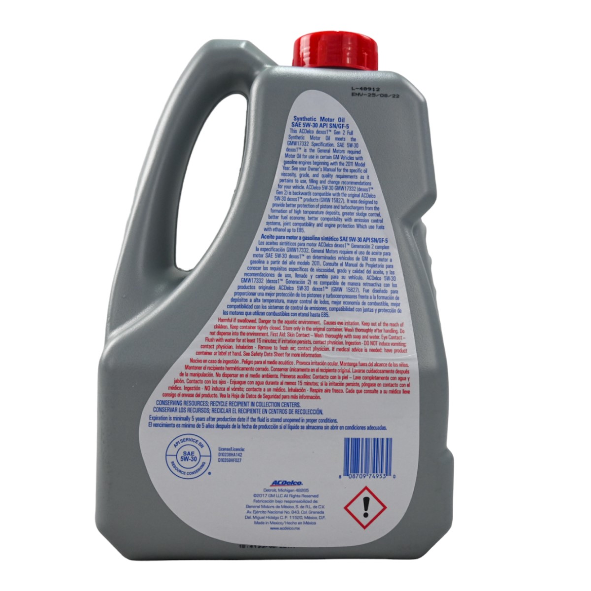 Aceite sintético para gasolina 5w 30 Dexos ACDelco original
