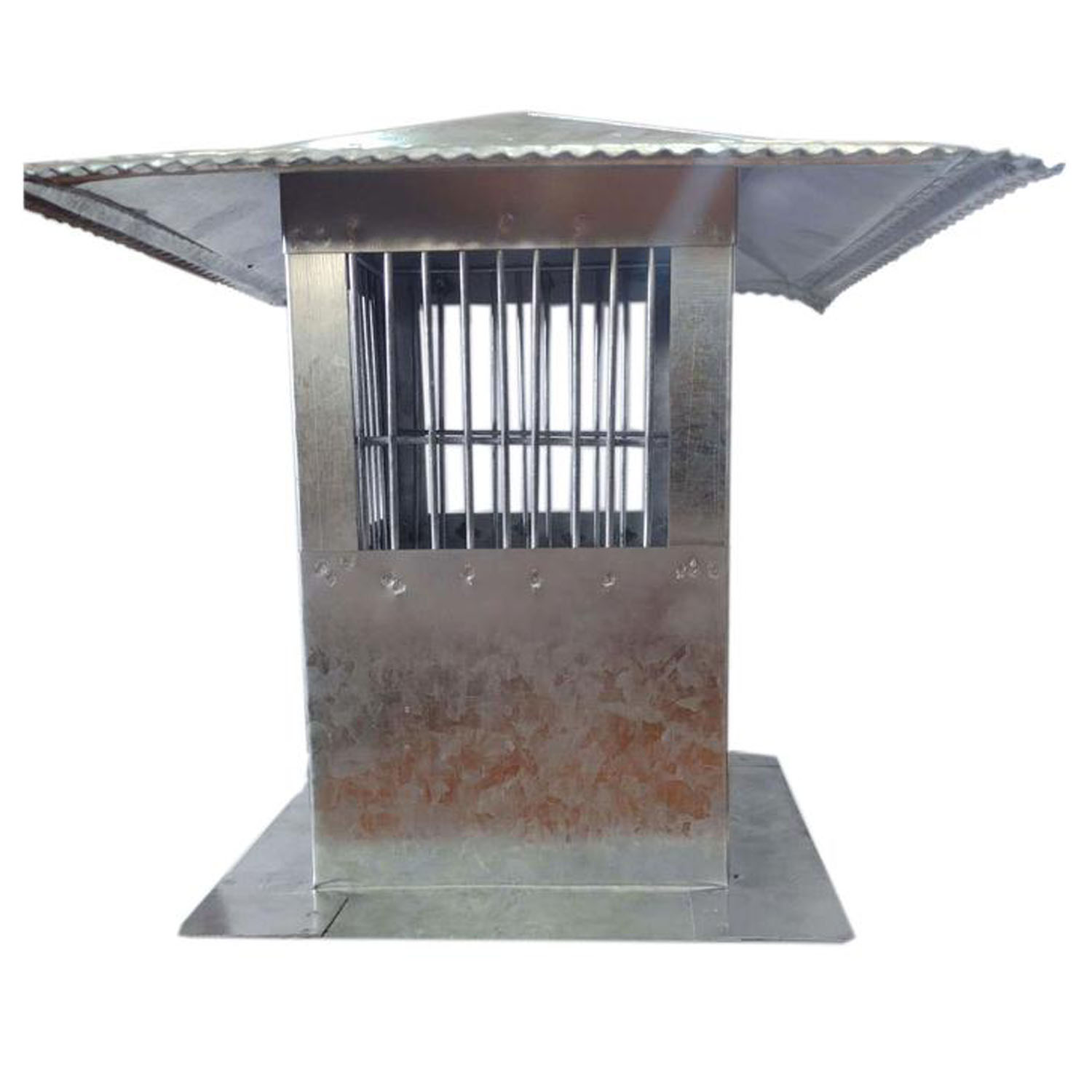 Ducto Sombrero Chino Cuadrado, MXCSM-259, 44x44 pulg, terminación vertical, galvanizado, Malla Electrosoldada, cal, 20, CuadriSombrerete