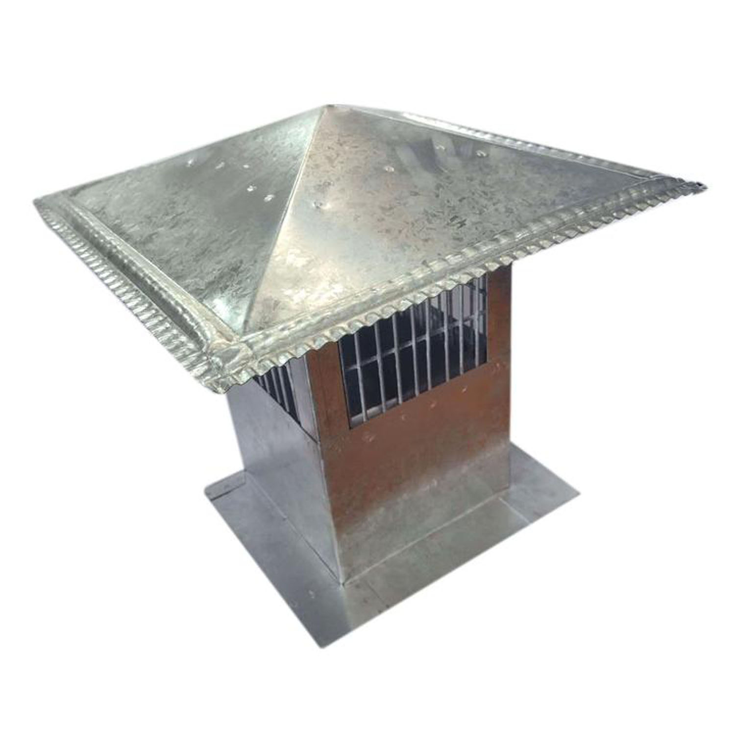 Ducto Sombrero Chino Cuadrado, MXCSM-259, 44x44 pulg, terminación vertical, galvanizado, Malla Electrosoldada, cal, 20, CuadriSombrerete