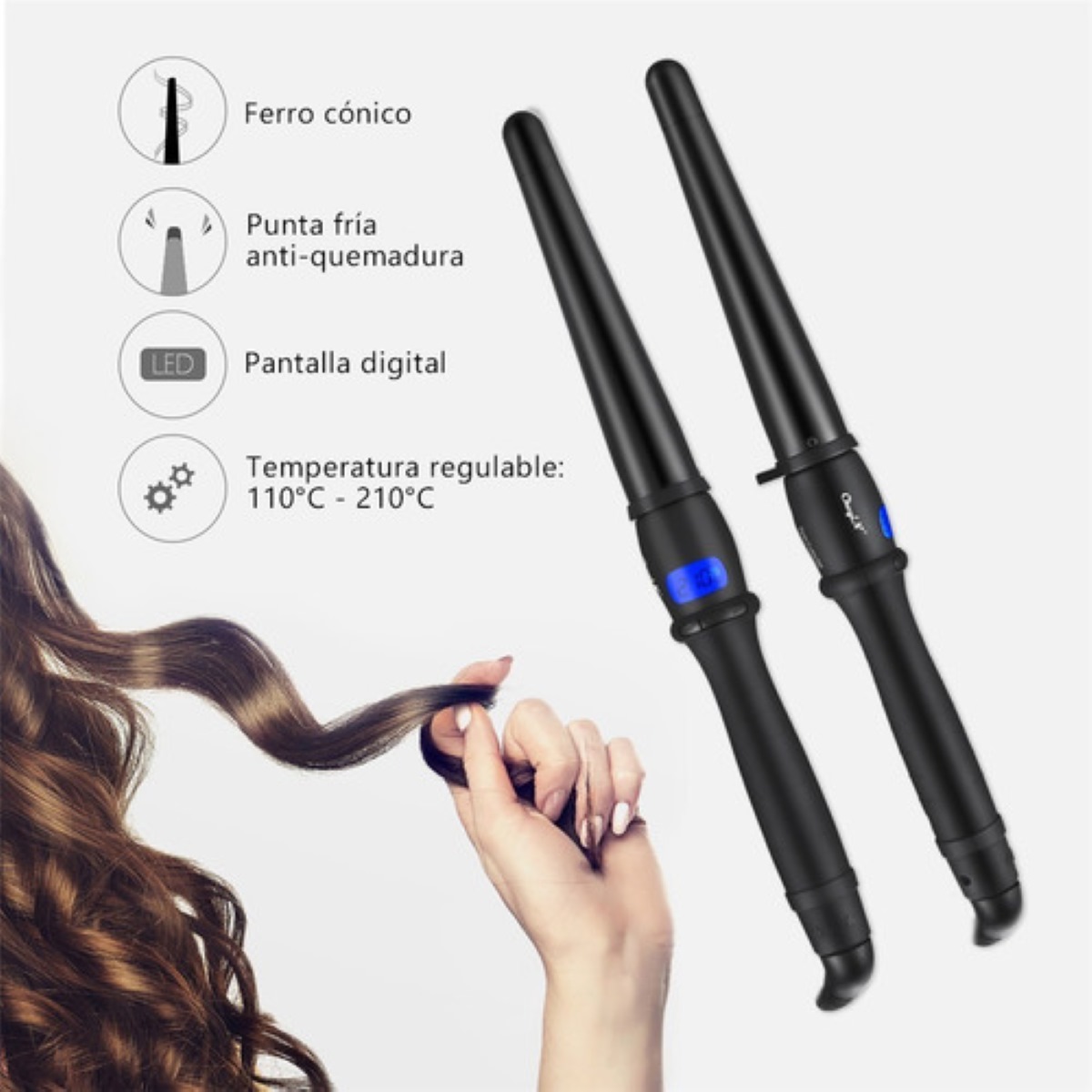 Rizadora Onduladora De Cabello Para Ondas De 25 - 32mm negro
