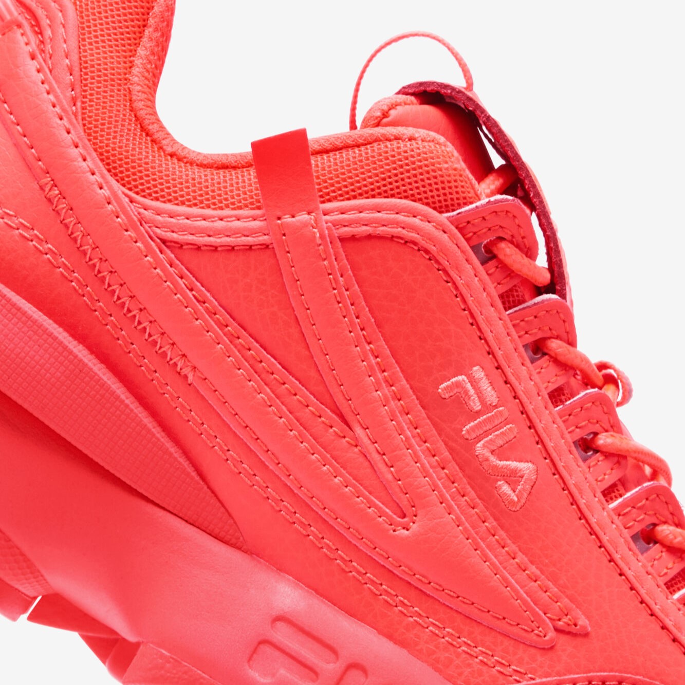 Tenis Fila Disruptor II EXP Naranja Fosforescente de Dama Original