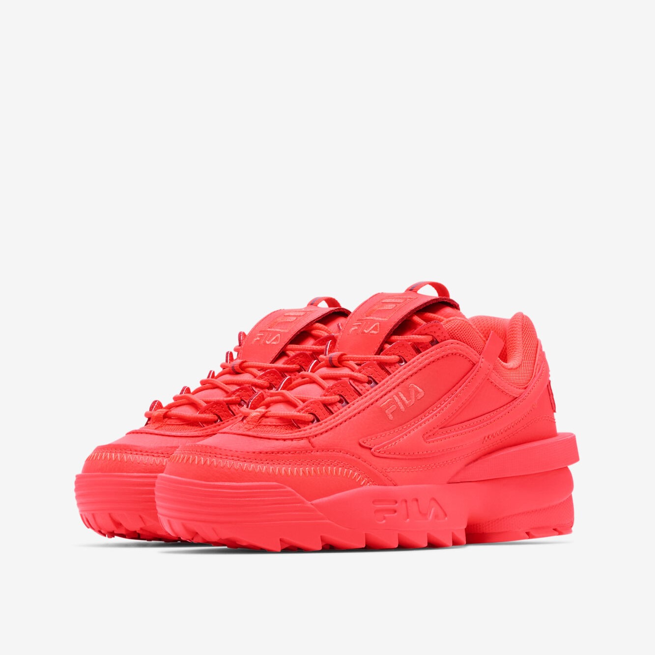 Tenis Fila Disruptor II EXP Naranja Fosforescente de Dama Original