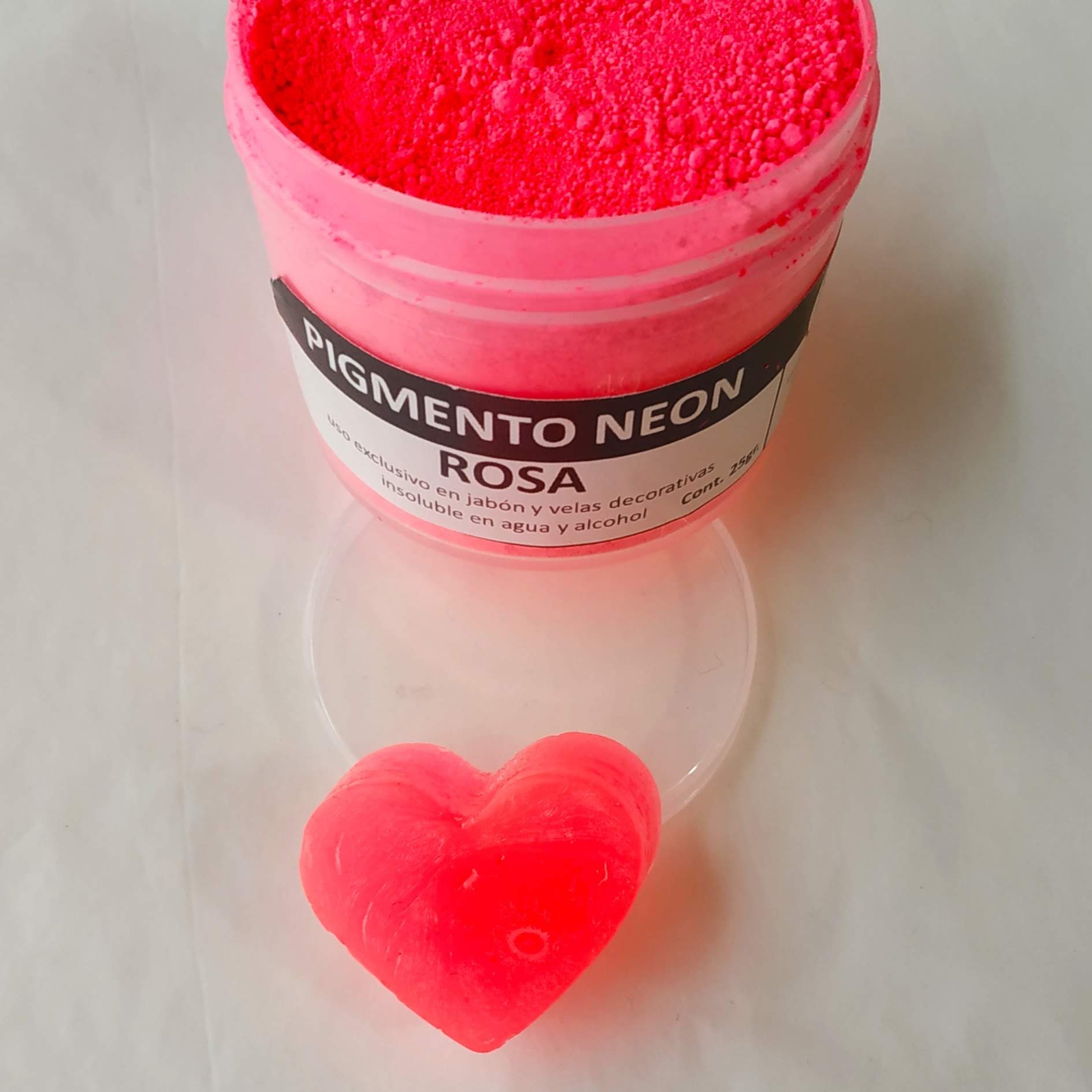 Colorante óxido polvo para jabonería y cosmética rosa neón mate 25 gr