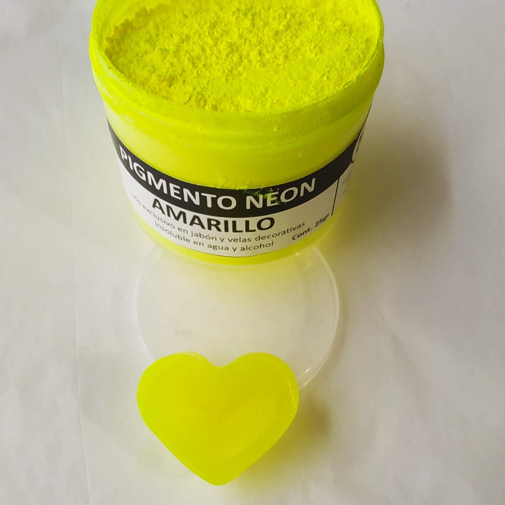 Colorante óxido polvo para jabonería y cosmética amarillo neón mate 25 gr