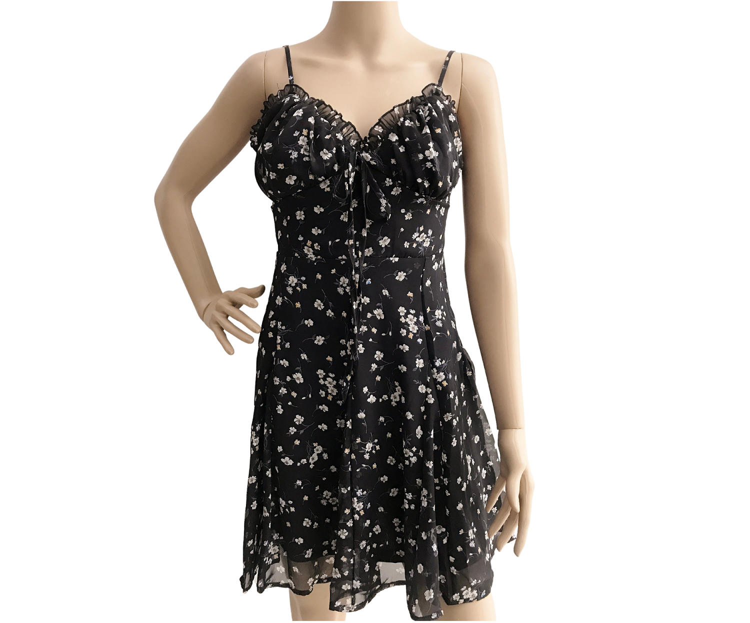 Vestido ligero corto con tirantes y estampado floral Papermoon