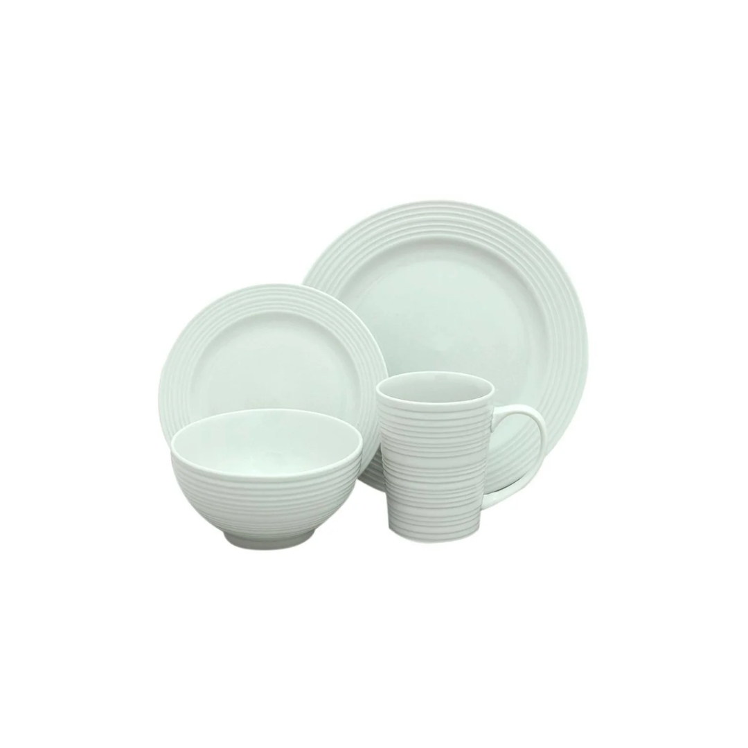 Vajilla de Porcelana 16 Piezas Metro Home Elegante Everyday Essential