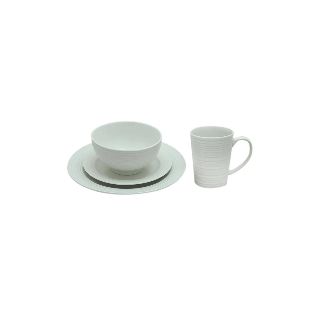 Vajilla de Porcelana 16 Piezas Metro Home Elegante Everyday Essential