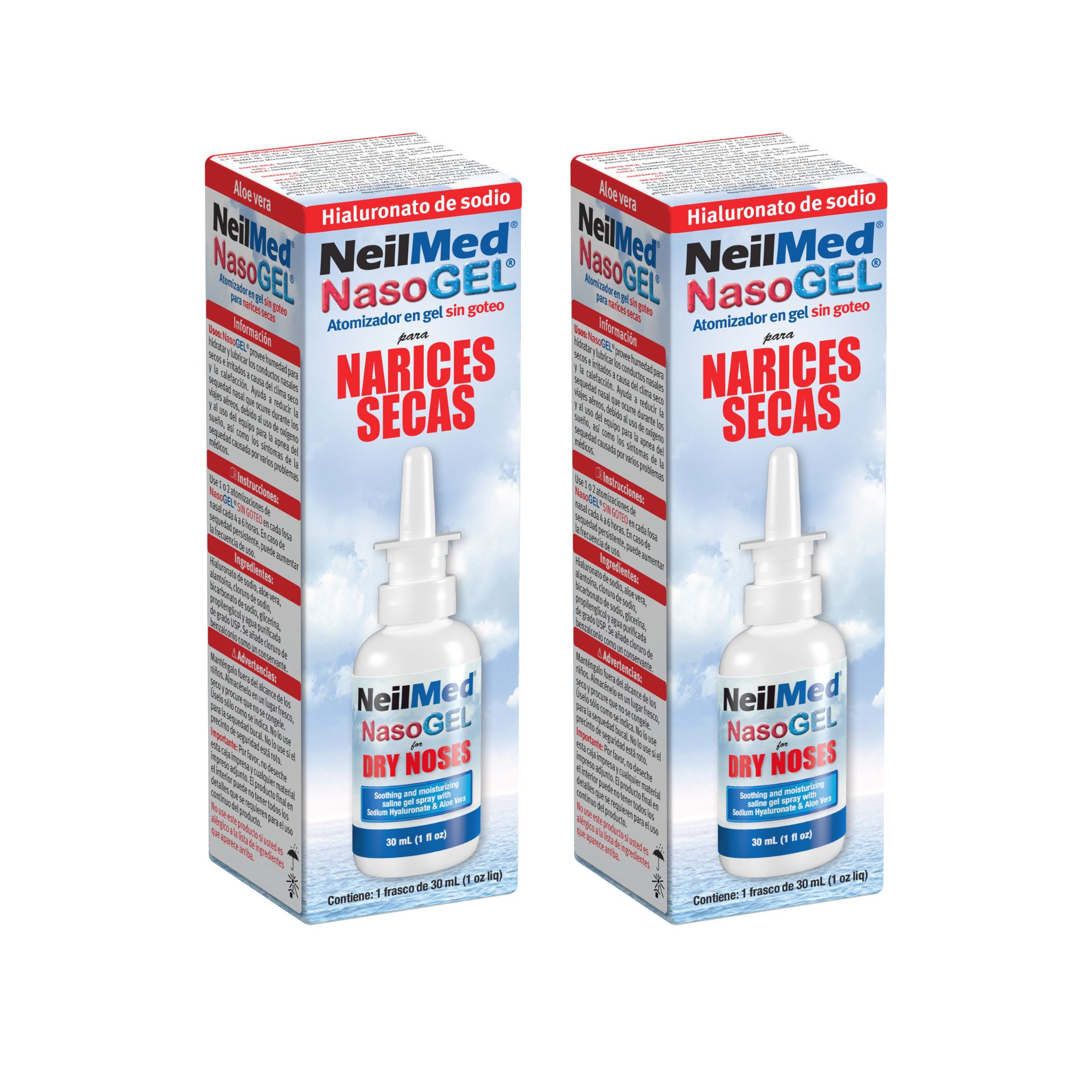 NeilMed NasoGEL Spray 1 fl oz (30mL) para Narices Secas 2pzs