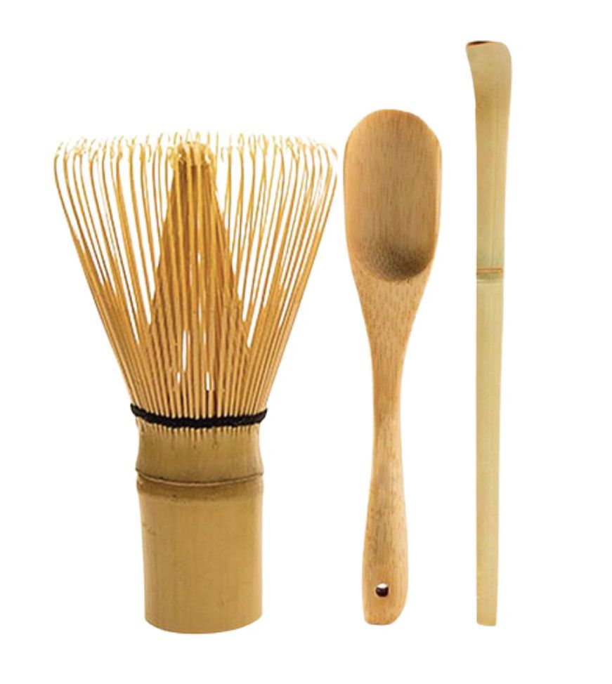 Kit Preparacion Matcha Te Verde Batidor Chasaku Bambu