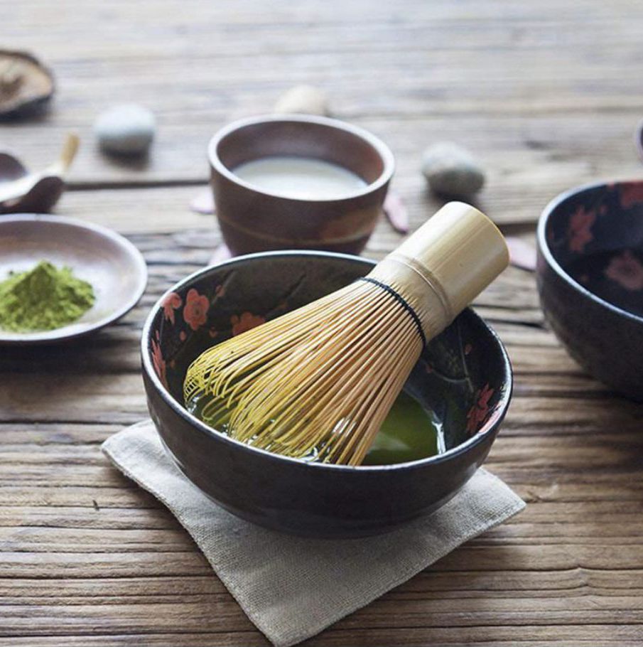 Kit Preparacion Matcha Te Verde Batidor Chasaku Bambu