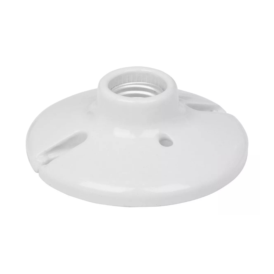 Kit De 10 Portalámparas Socket De Porcelana 4-1/2', Redondos