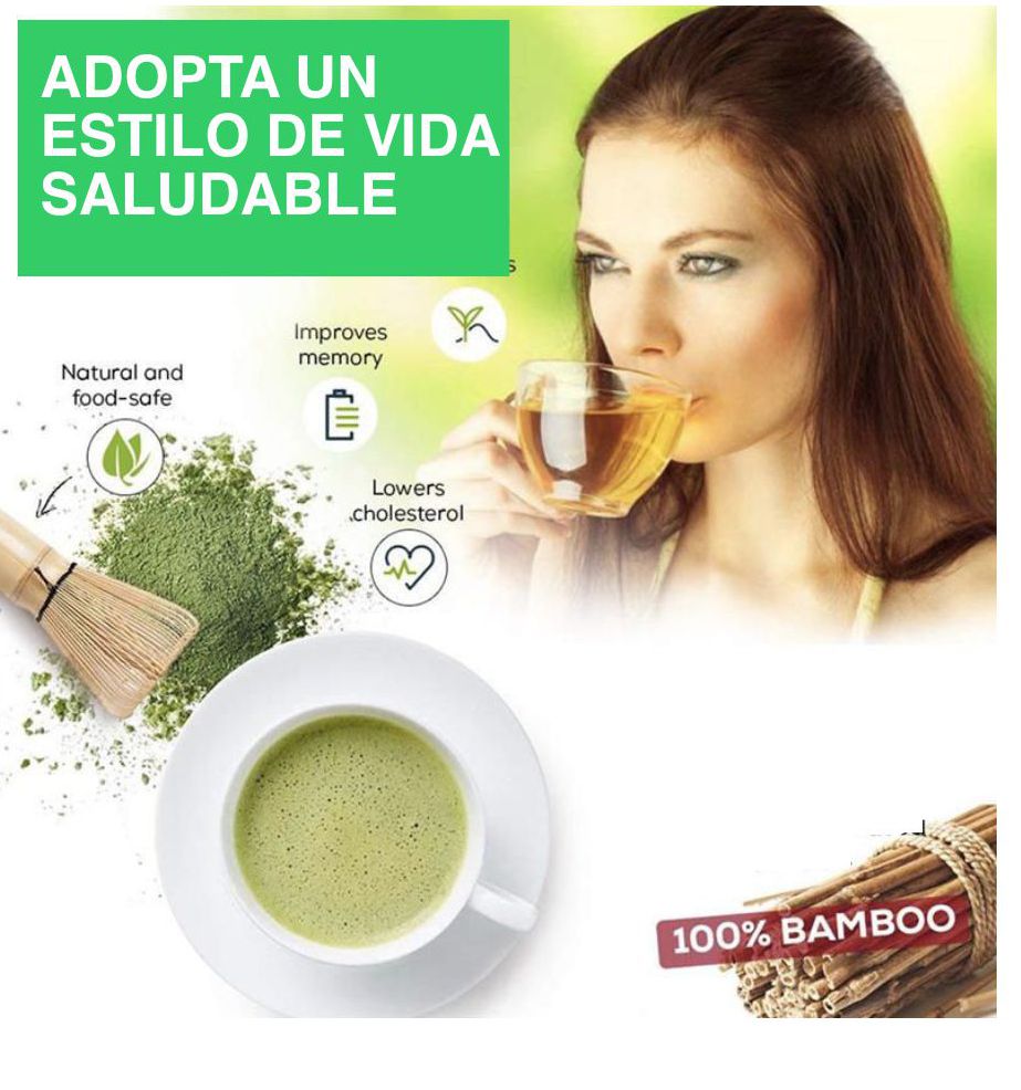 Kit Preparacion Matcha Te Verde Batidor Chasaku Bambu